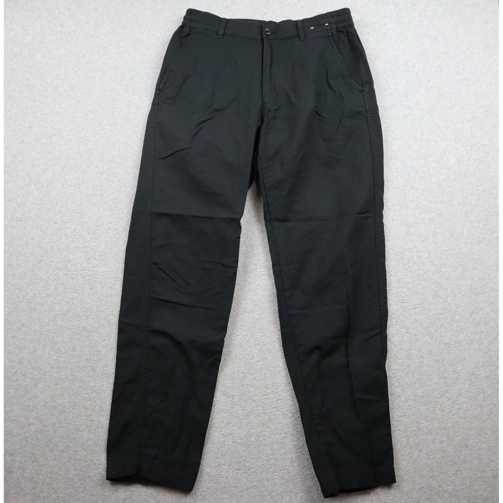 Uniqlo Pants Mens Small Linen Blend Relaxed Tapered Black Drawstring 321-482920